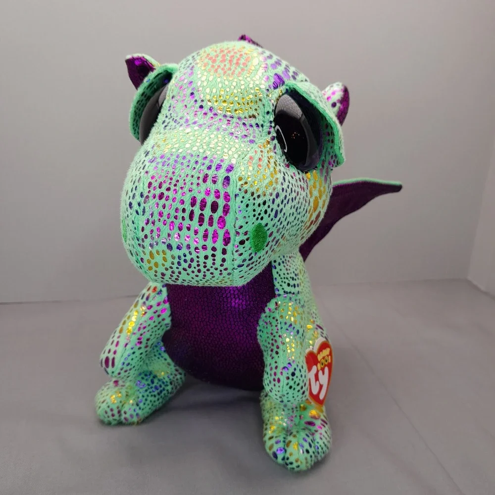 Ty Beanie Boos Cinder Green Dragon Medium 9